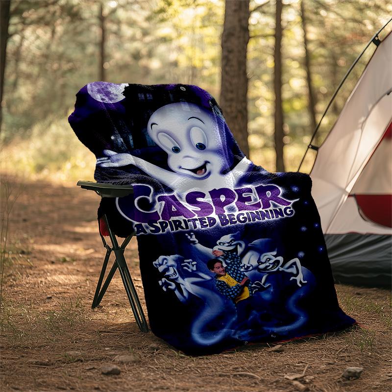 1pc Casper2 Theme Blanket - Digital Print, Polyester, Cozy for All Seasons, Perfect for Outdoor, and Travel