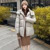 Winter Women's Slim Waist Thick Warm Slim Long Hooded Jacket