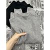 Don't Miss Out! Women's Slim-Fit High-Neck Grey Sweater with Base Layer – Warm, Knitted Autumn/Winter Style Top.