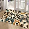 Cute Dog Cartoon Print Soft Non Slip Easy To Clean Entrance Living Room Floor Mat Decorative Pet Friendly Home Decoration Rug