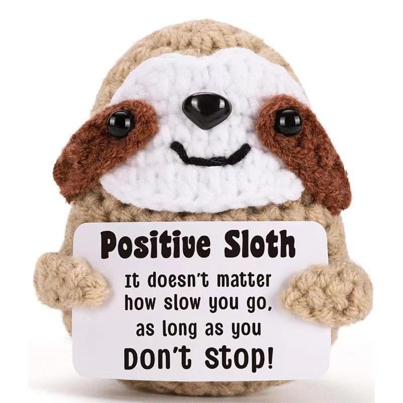 Hand-Woven Positive Energy Potato Funny Vegetables And Fruits Emotion Expression Pendant Pocket Hug Knitting Ornaments With Card
