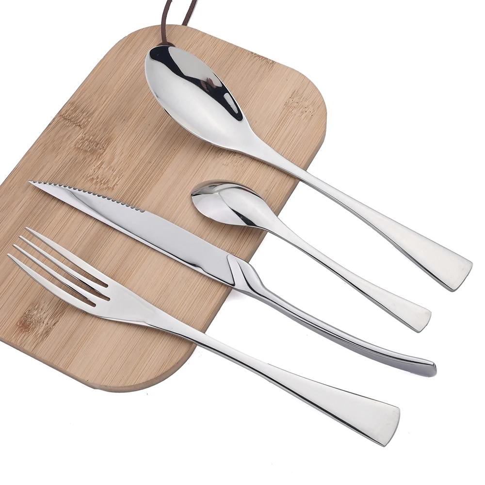 4pcs Luxury Golden Flatware Set Upscale 304 Stainless Steel Cutlery Set Steak Knife Fork Spoon Flatware Party Kitchen Tableware