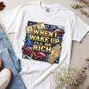 When I Wake Up Ill Be Rich Shirt, Luxury Watch Sports Car Graphic Tee, Wealth Hustle Motivation, Funny Money Maker Apparel