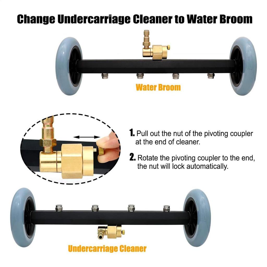 Under Car Washer 16Inch Undercarriage Pressure Washer Attachment Powerful Sprayer For Vehicle Cleaning Driveway Workshop Outdoor