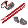 4x Adesivo de vinil vermelho de fibra de carbono para carro, decalque para espelho retrovisor, acessórios faça você mesmo
