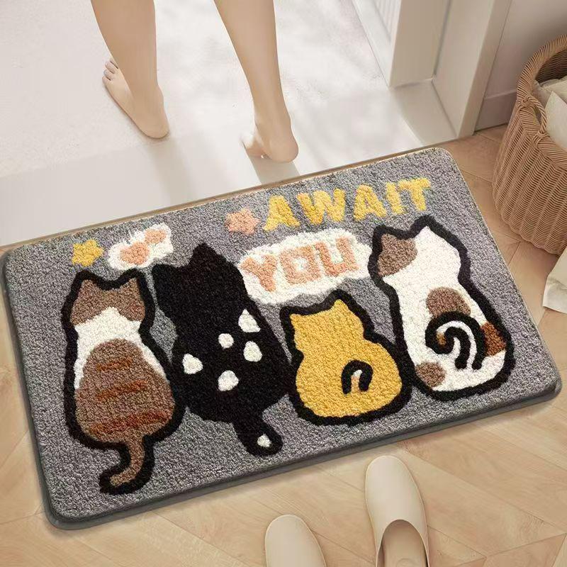 Adorable Imitation Cashmere Absorbent Bathroom Mat Carpet for Bedroom & Toilet