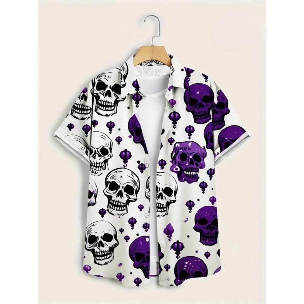 Summer Bohemian Pattern Print Men's Shirts Hawaii Short Sleeve Top Fashion Streetwear Casual Outdoor Men's and Women's Clothing Blouse