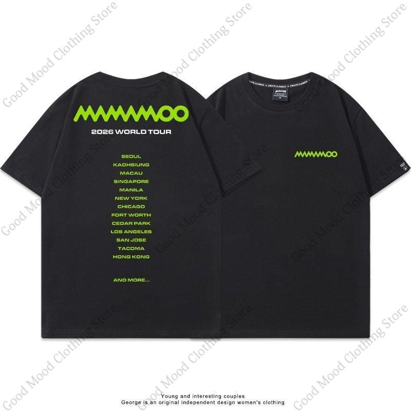 MAMAMOO T Shirt 2026 WORLD TOUR Fans MooMoo Tshirt High Quality Cotton Short Sleeve Tee Unisex Women Kpop Fashion Loose Summer Top