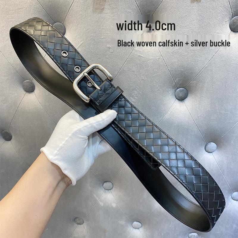 

Мужской плетеный кожаный ремень ручной работы - Роскошный повседневный стиль, Кожа коровьей шкуры высшего слоя 125cm (Waist 40-42)