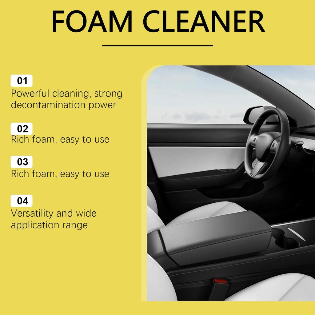 Rayhong Multifunctional Foam Car Cleaner Interior Dashboard Seat Cleaner Stain Remover Car Care Maintenance 100ml