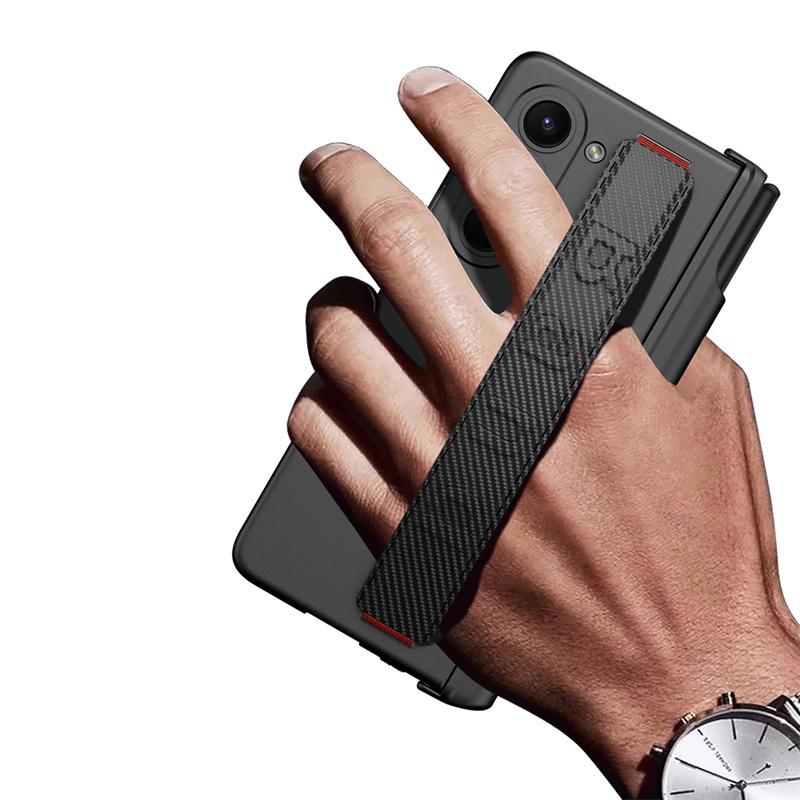 With Wrist Strap Pen Holder Case for Samsung Galaxy Z Fold 7 6 5 4 Cover with Screen Glass Pen Slot Hard for Galaxy Z Fold3 Case