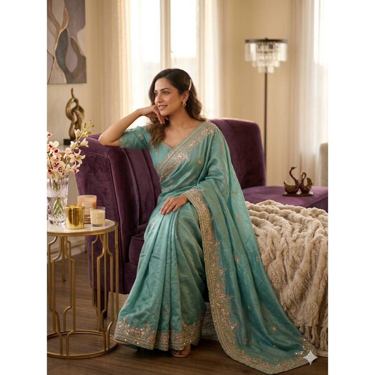 New Launch Elegant Embroidered Saree Collection