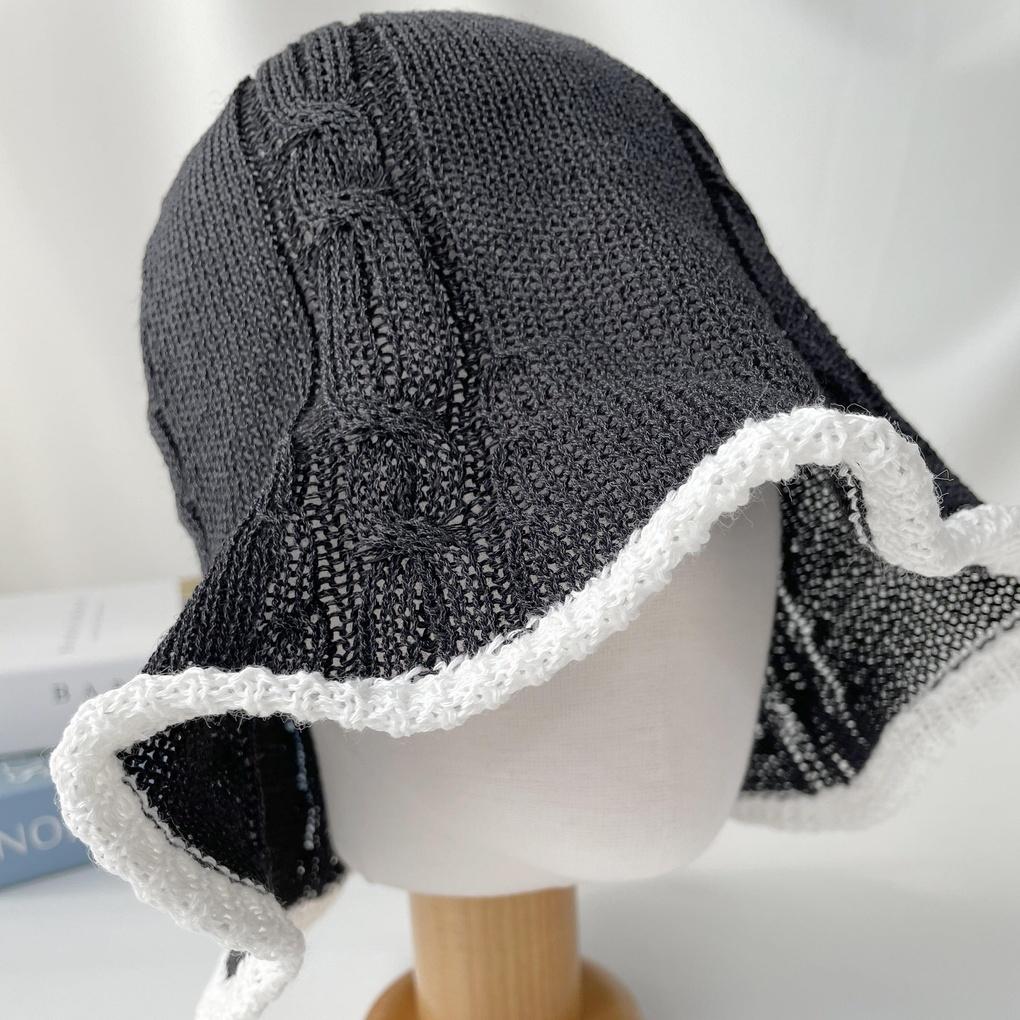 Men's and Women's Daily Bucket Hat Loose Fit Knit Bucket Hat