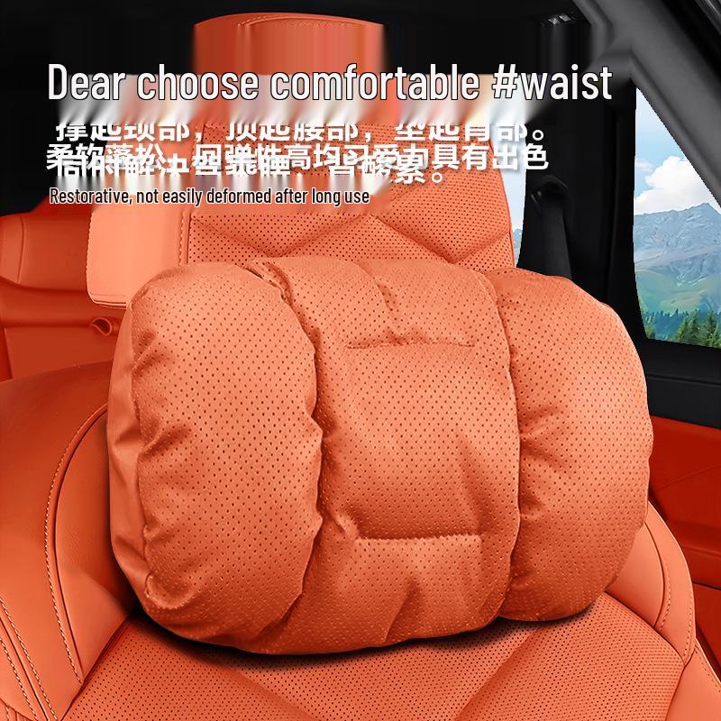 Polštář na opěrku hlavy a bederní opěrku pro AITO M5/M7/M8/M9 - Kůže Napa, Univerzální ochrana krku, Celoroční.