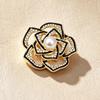 Exquisite Rhinestone Camellia Brooch Lapel Pin - High-End Light Luxury Accessory, Anti-Exposure Buckle