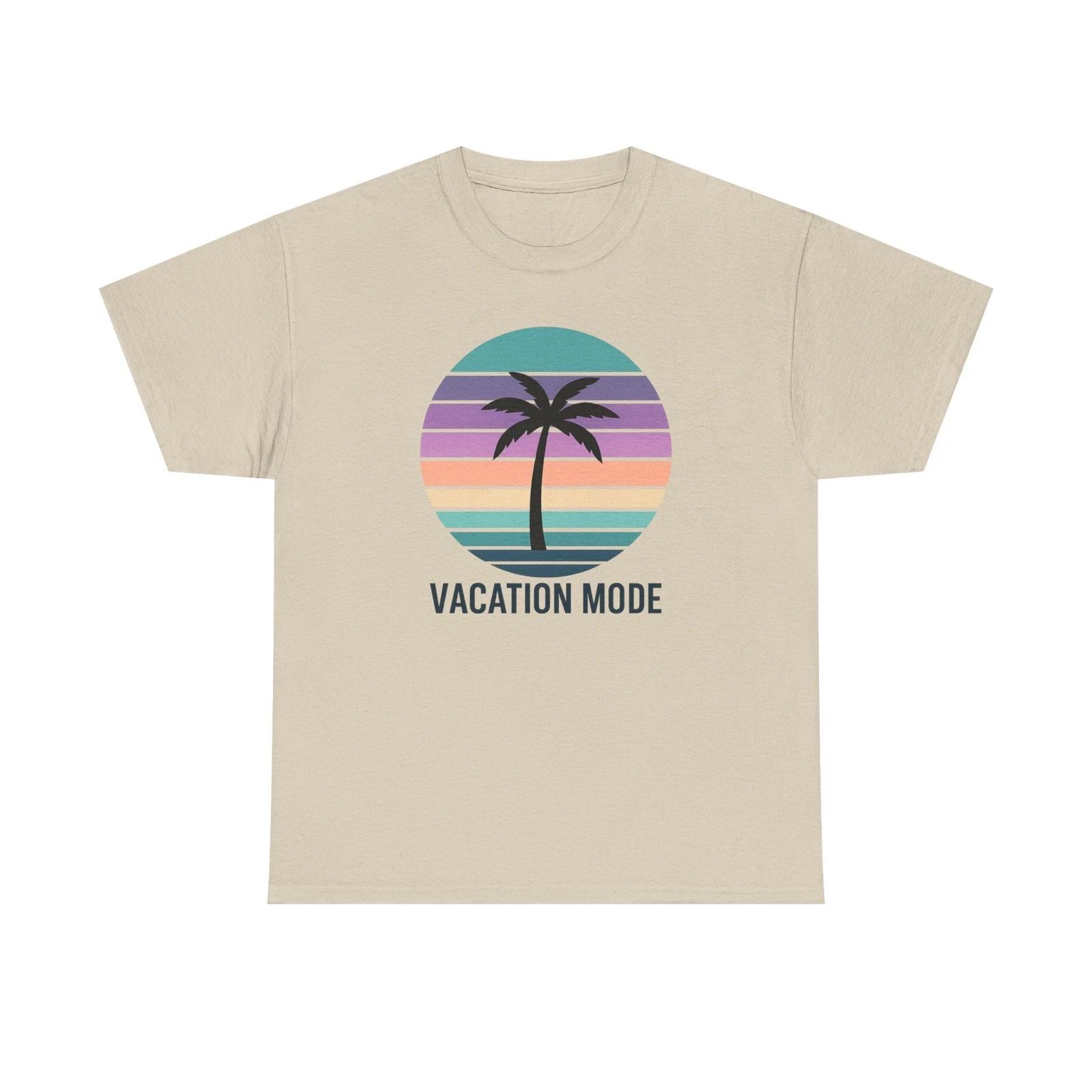 Vacation Mode Unisex Heavy Cotton Tee, Summer T-Shirt, Beachwear, Travel [...] 4XL
