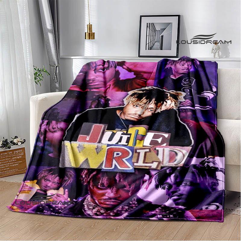 3D Rapper Juice Wrld 999 Retro Printed blankets Flannel Warm blanket Soft Cozy Blanket Travel Blankets bed linings Birthday Gift