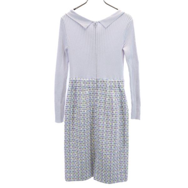 unused Debut de Fiore Check Pattern Long sleeve Rib knit docking one piece Women Used