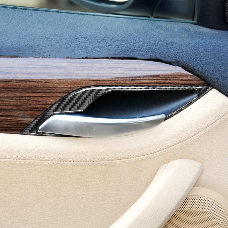 Carbon Fiber Car Inner Door Windows Control Panel Decorative Cover Trim Strips Stickers For BMW X1 E84 Car Interior