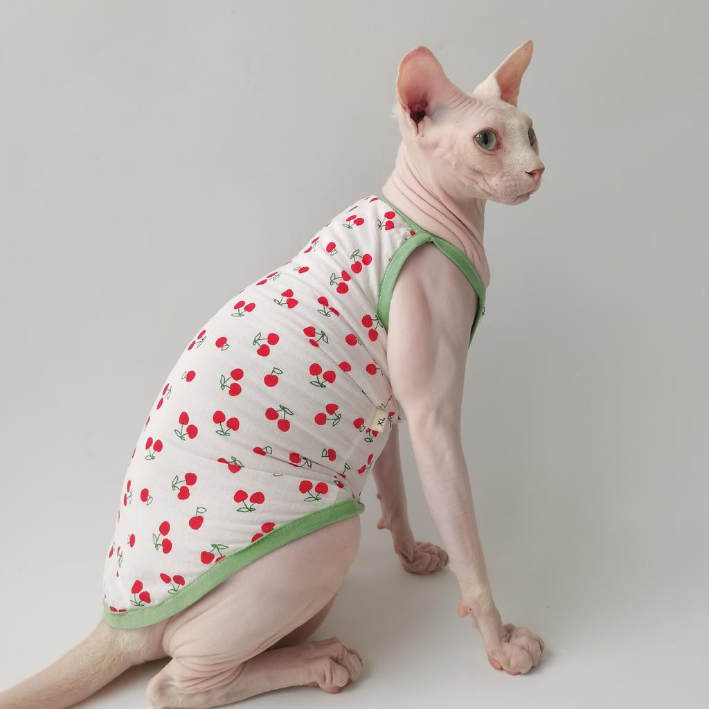 Lente en Zomer Katoenen Kersenrok met Bretels Ademend en Comfortabel Sphinx Kaal Kat Duitse Kleding