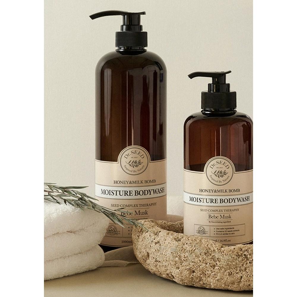 Dr. Seed Super Seed Balm Shampoo 1L + Body Wash 1L Set Bebe Musk Fragrance, 1000ml, 1 set