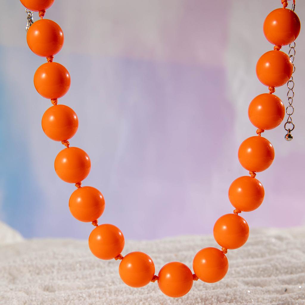 Naszyjnik w stylu etnicznym bohemy z kolorowych dużych koralików, przesadny naszyjnik z koralików dla kobiet