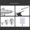 Airbrush Kit Airbrush Guns Single Action Gravity Feed Set 0.38 & 0.5mm Needles 1/2 & 1/4OZ Fluid Cup Multi-Purpose
