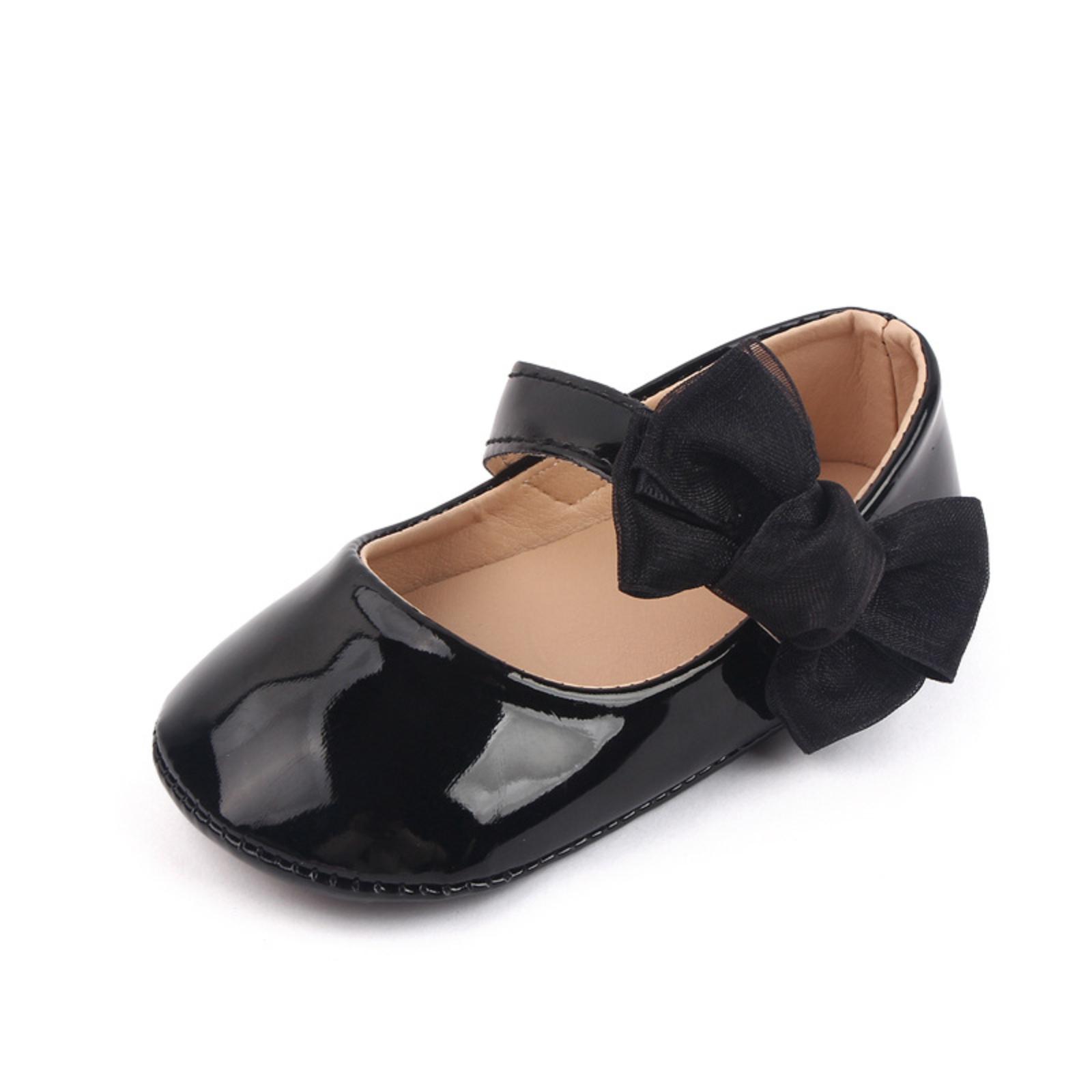 

Cute Girl Leather Bow-Tie First Walkers, 0-1 Years, Spring/Fall 12 чёрный