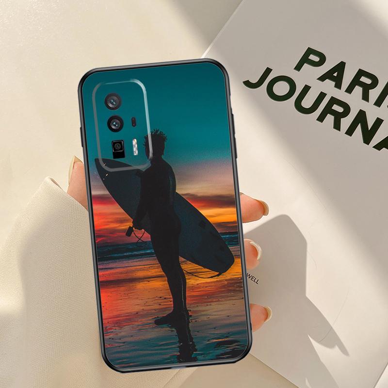 Surf Surfboard Case For Xiaomi 15T 14T 13T Pro 14 15 Ultra 17 Pro Max POCO F8 F7 F5 F6 X3 X5 X6 X7 Pro Coque