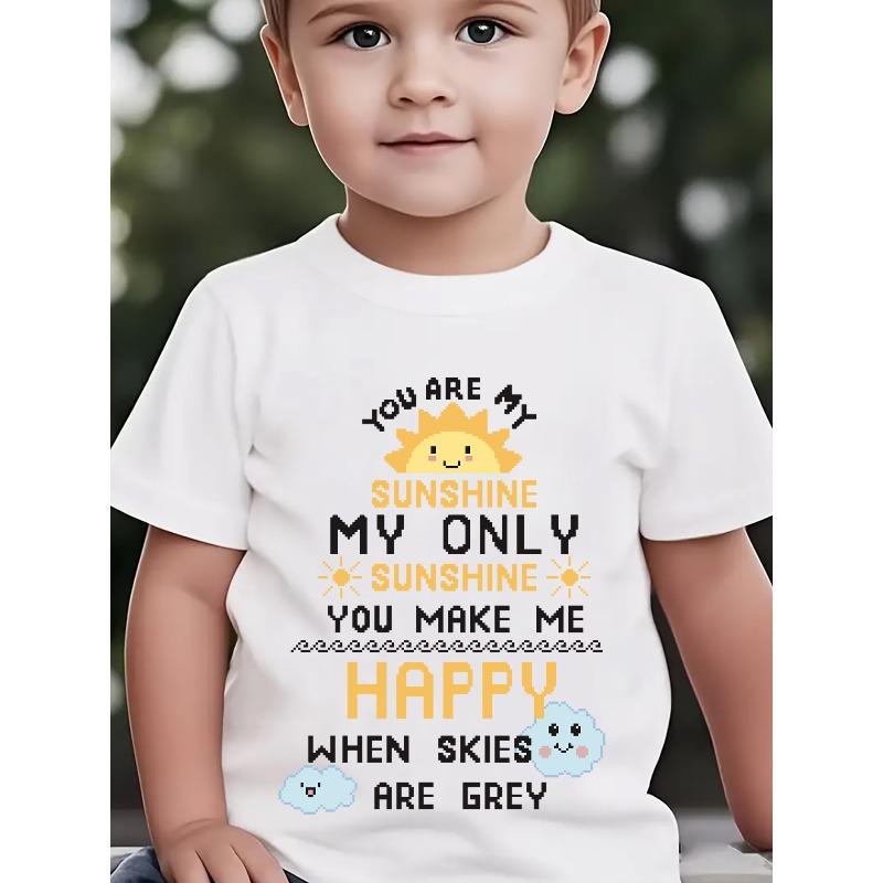Boys  YOU ARE MY SUNSHINE  Sun Print Crewneck Short Sleeve Tee 110 белый
