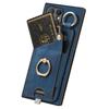 For Samsung Galaxy S25 Ultra Retro Leather Phone Back Cover with Card Slots and Ring Holder