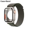 Cinturino in nylon + custodia per Apple Watch Custodia 44mm 45mm 41mm 40mm Copertura in vetro temperato Cambia in Ultra per iWatch Serie 8 7 SE 6 5 3