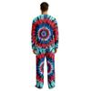 Men's Long Sleeve Pajama Set with Button Crotch and Elastic Drawstring Waist for Home Comfort