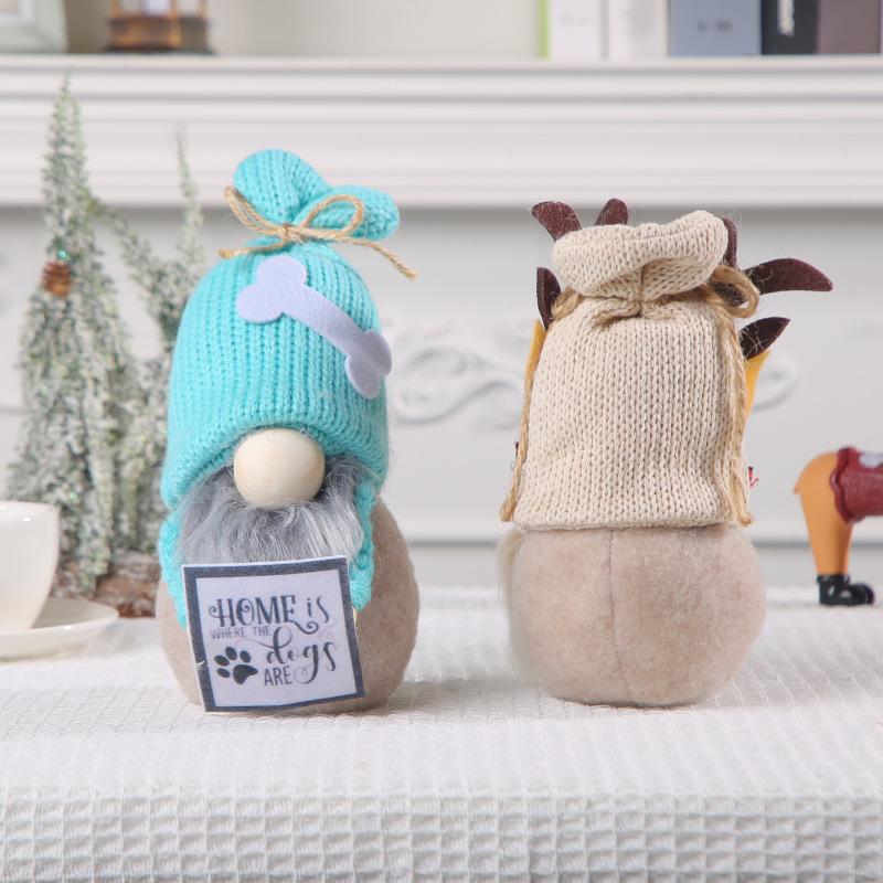 Hong Kong Christmas Craft Decorations Christmas Doll Rudolph Doll Ornaments Knitted Faceless Doll Goblin