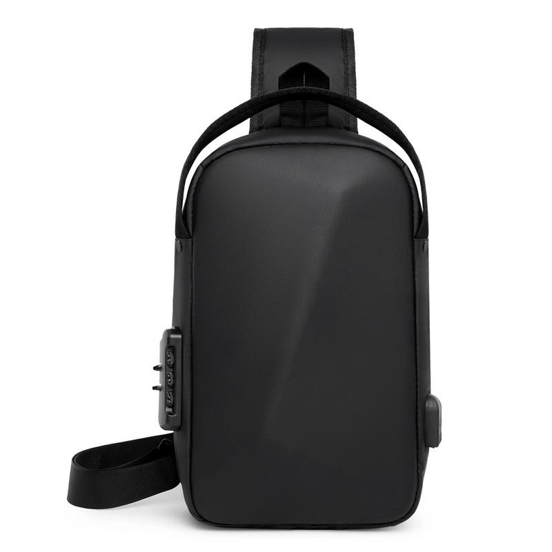 

Большая емкость, сумка через плечо для велоспорта на открытом воздухе, мужская многофункциональная сумка на плечо с USB-зарядкой, простая и универсальная нагрудная сумка для бизнеса чёрный