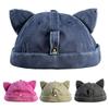 Sun protection Cat Ears Brimless Hat Water Washed Sun Hats Cute Beanie Hat