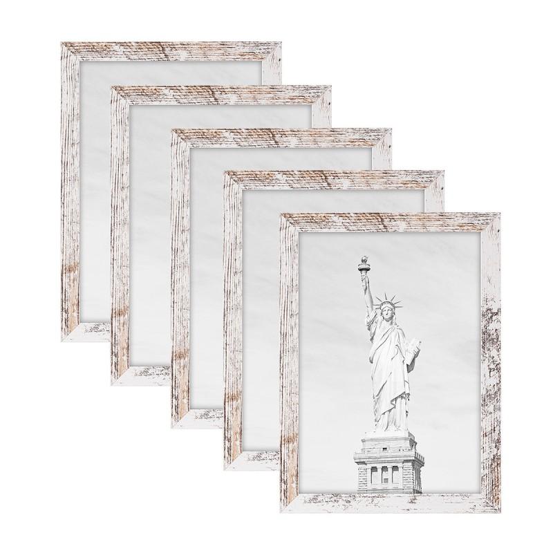 Handcrafted Wooden Rotating Clip Photo Frame Set 5pcs 6x8 7x10 A3 A4 Wall Decor Living Room Bedroom Office