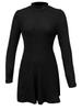 2025 Autumn/Winter European & American Women's Slimming Ribbed Dress: A-line, Half-high Collar, Long-sleeved