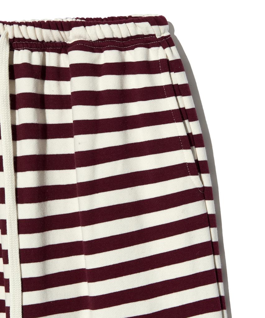 PEACE MAKER Soft Stripe Sweat Pants (Burgundy)