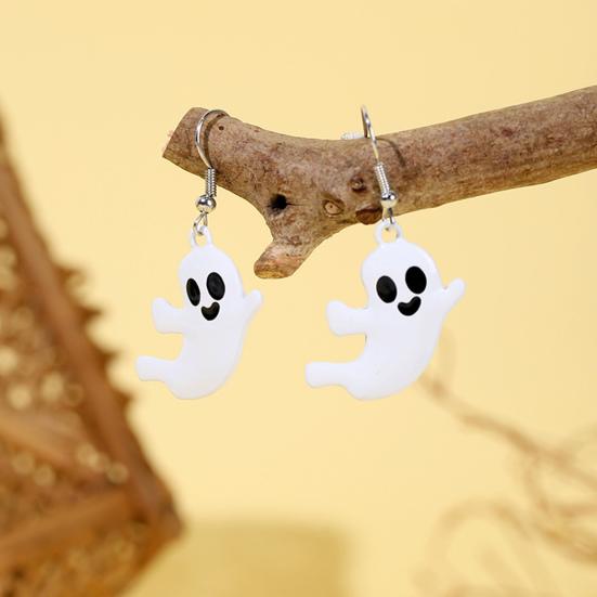 1 Pair Halloween Earrings Bat Ghost Hand Spider Pumpkin Ghost Black Cat Shape Drop Earrings Jewelry Accessories