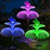 Solar Jellyfish Lamp Outdoor Lights Solar Powered Automatic On/Off 2/5 Layer RGB 7 Color Changing Pathway Light Waterproof Garden Patio Yard Decor