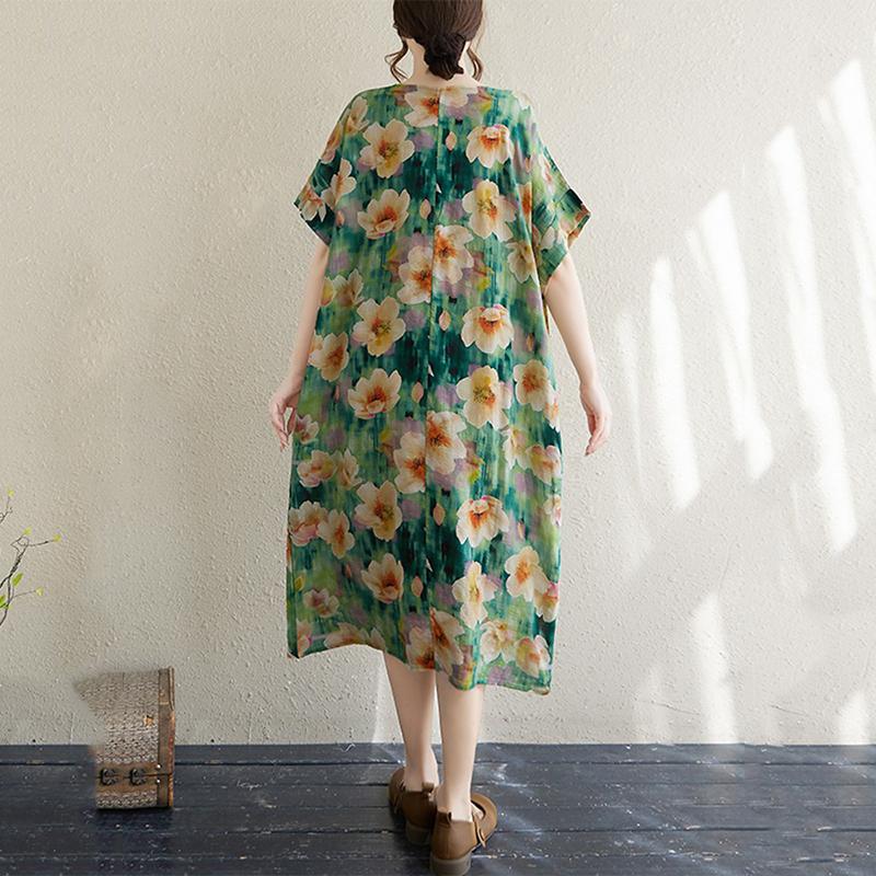 Xitao Print Floral Short Sleeve Dress ZMY1114