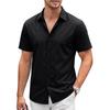 Men's Short Sleeve Button Down Shirt - Lightweight Breathable for Vacation and Business Casual