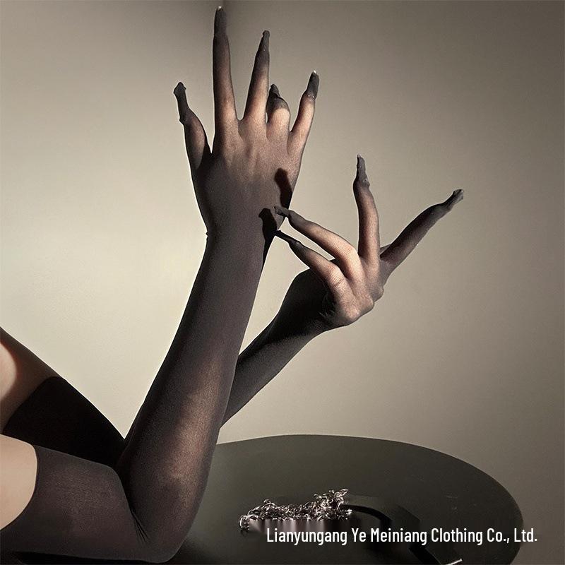 Pure Desire Black Silk Seamless Ultra-Thin Sexy Erotic Gloves