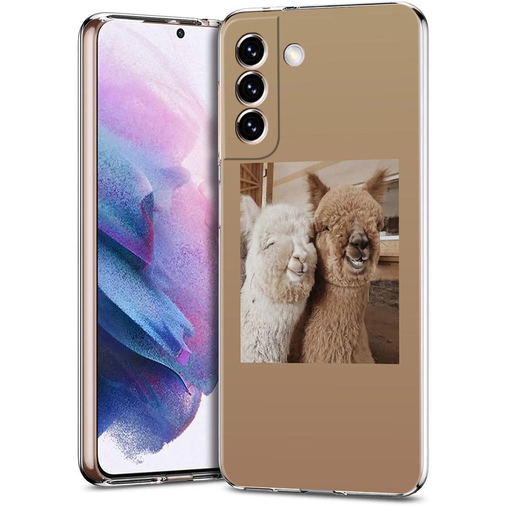 Phone Case For Samsung Galaxy S24 Ultra S23 FE S22 S20 S21 5G S10 S9 Plus S10E S8 Soft Silicone Clear Kawaii Alpaca lovely Cover
