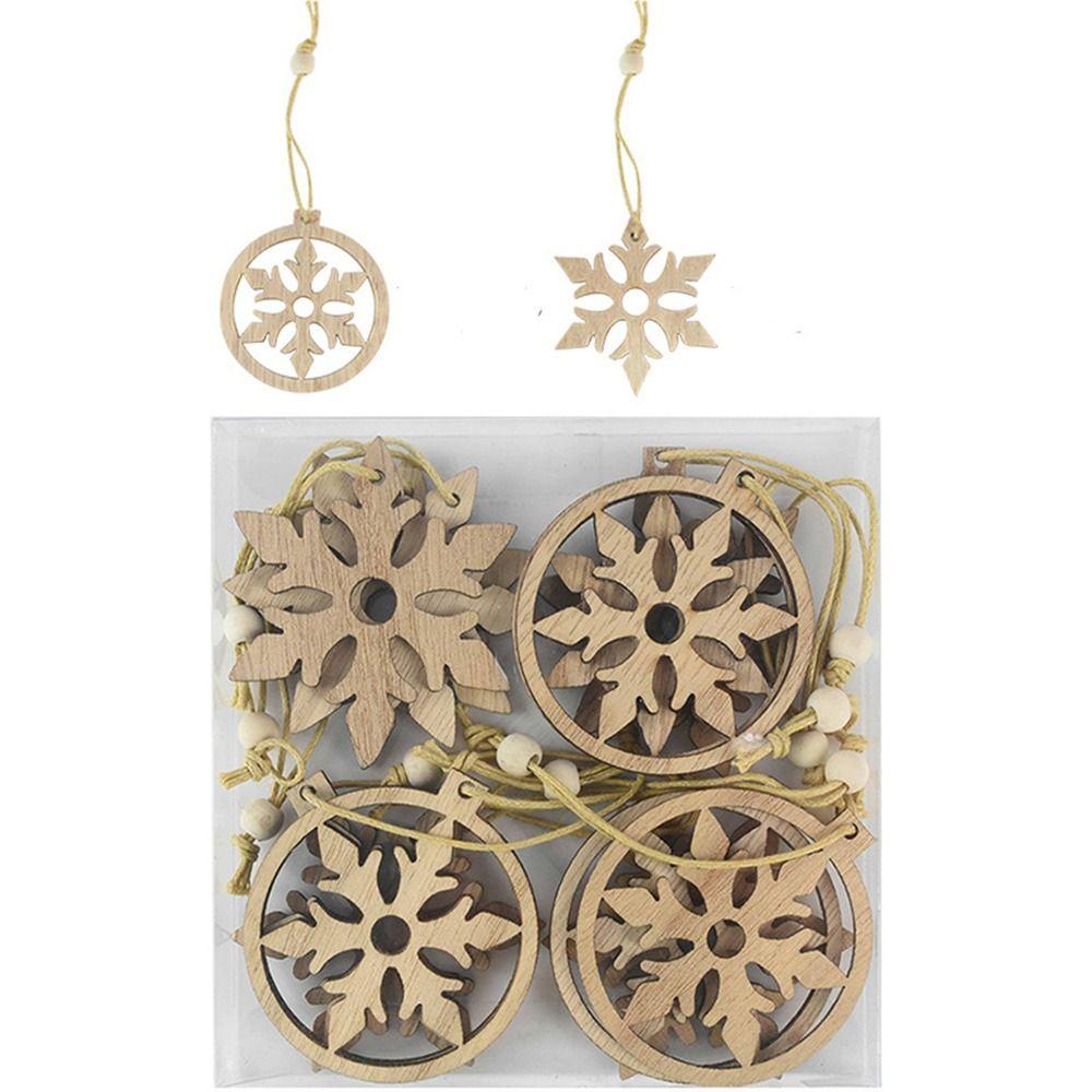 

Ornaments Kids Gift For Home Christmas Pendants Wooden Ornaments Christmas Decoration Party Decor Snowflake