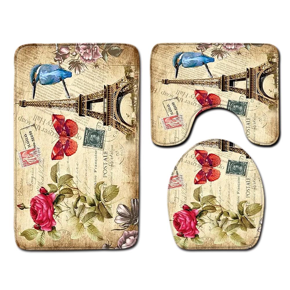 Tower-Fußmatte, Badezimmermatte, WC-Dreiteiler