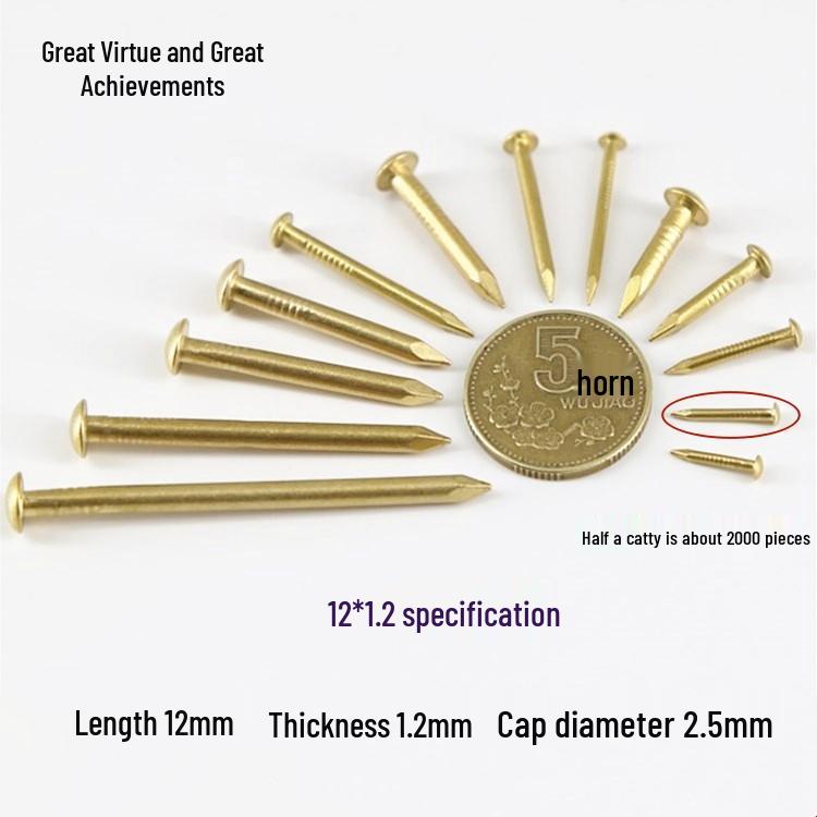 Round Head Brass Nails for DIY Projects and Picture Hanging
