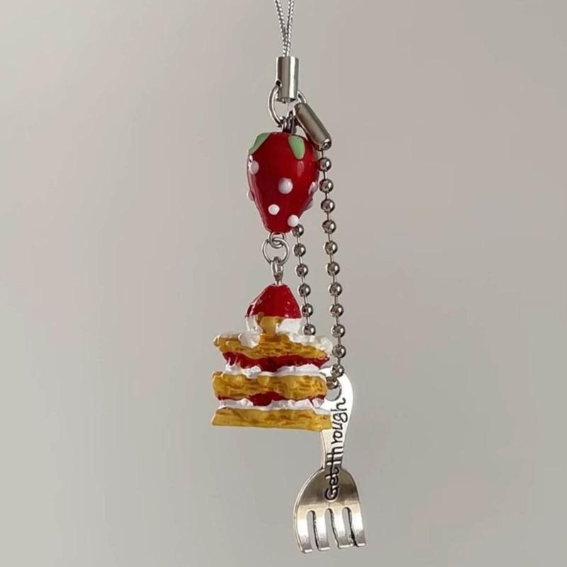 Trendy Core Bag Decoration Lovely Fruit Pendant Keychain Phone Chain Accessory