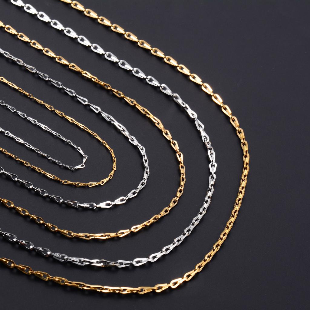 1.2/1.9/2.3mm Edelstahl Halskette Glied Halskette für Männer Frauen Hiphop Punk Junge Goldfarbe Choker Metall Modeschmuck